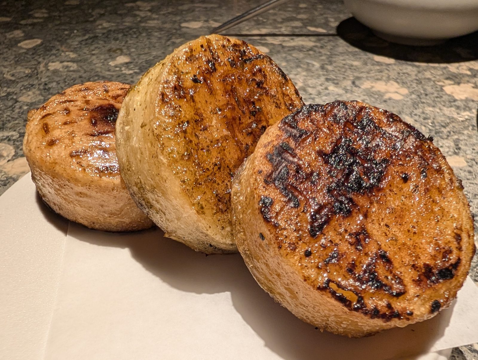 Arepas off the grill.