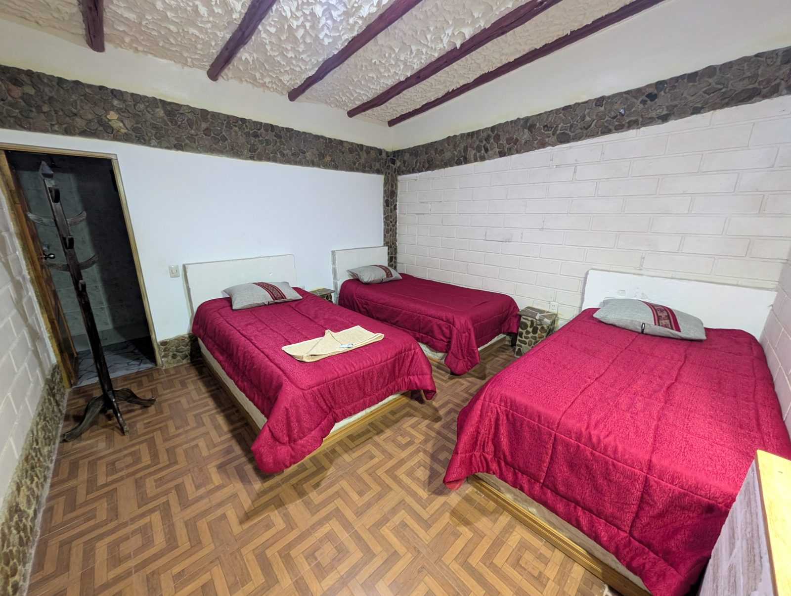 Salt hotel, night one. Walls, floor and bed frames are salt blocks. You are told not to lick them.