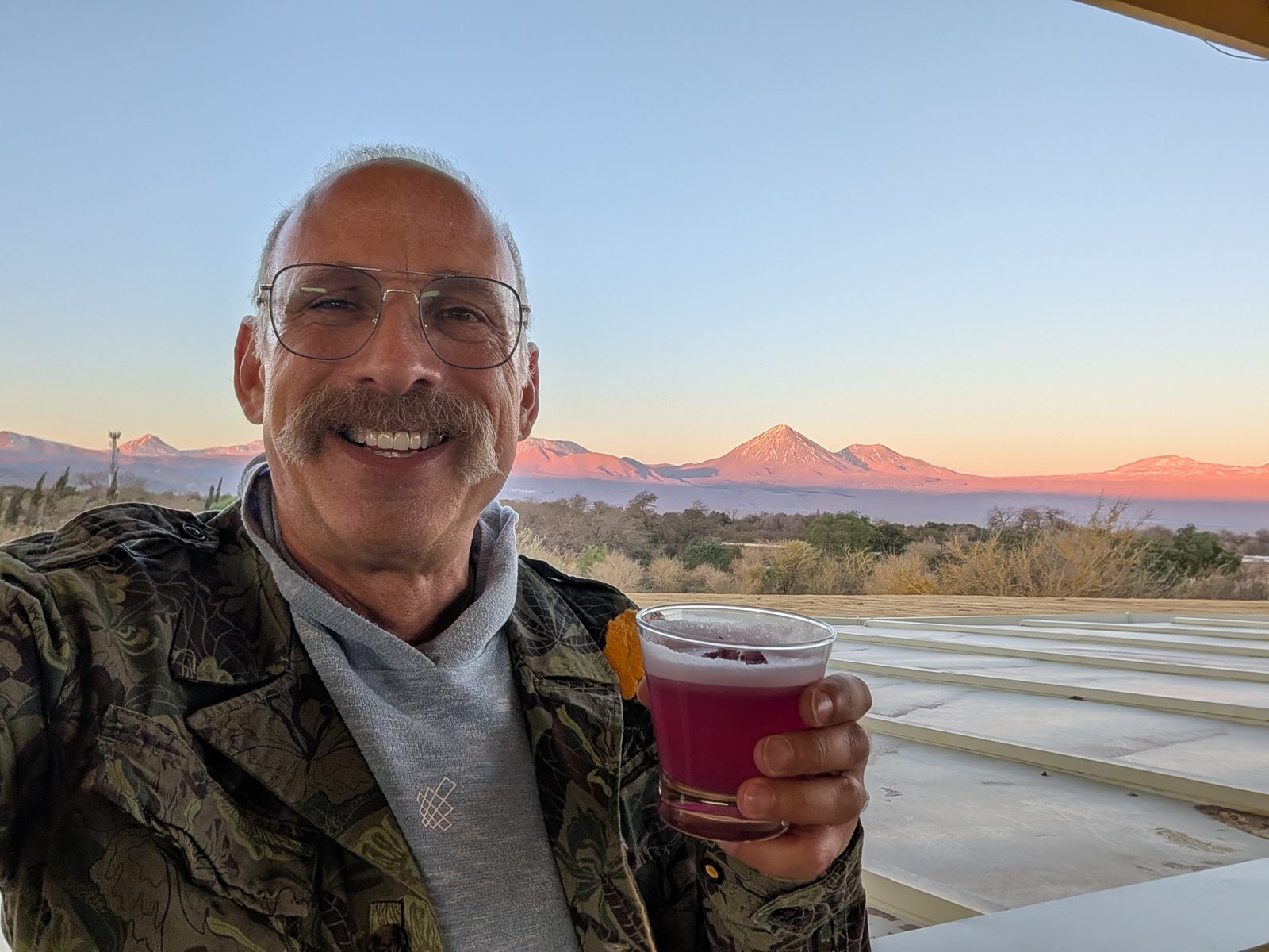 Sunset drink on the terrace.