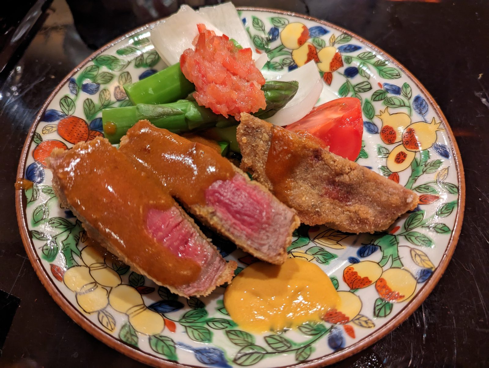Beef and vegetables.